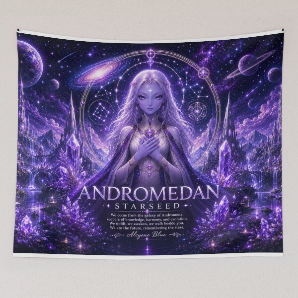 Item preview, Andromedan Starseed – Celestial Cosmic Guardian designed and sold by Alcyone-Blue.