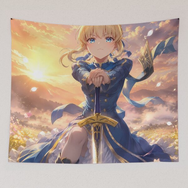 Item preview, Saber Fate Stay Night Sunrise Flower Field designed and sold by mildaclairmo.