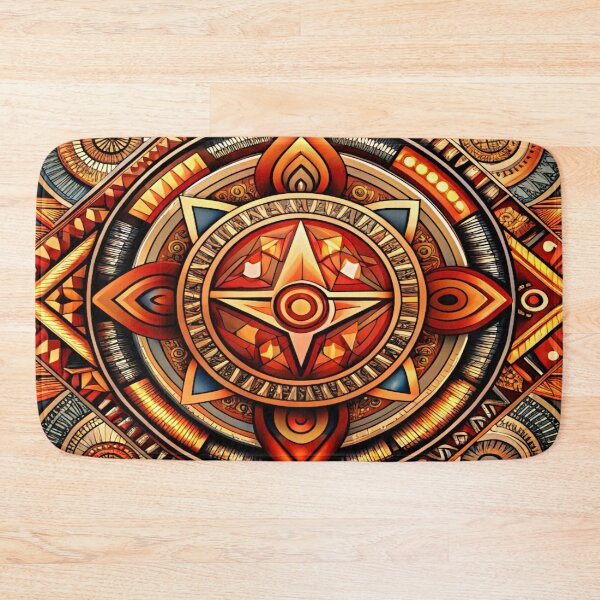 Item preview, Southwest Native American Aztec-Style Golden Orange Designs designed and sold by DEC02.