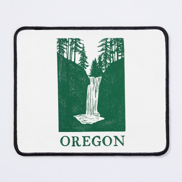 Item preview, Oregon Waterfall Forest Block Print designed and sold by tiigerdad.