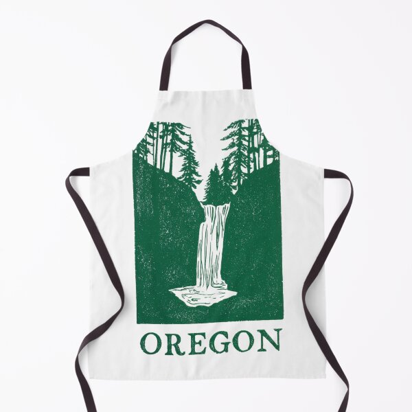 Item preview, Oregon Waterfall Forest Block Print designed and sold by tiigerdad.