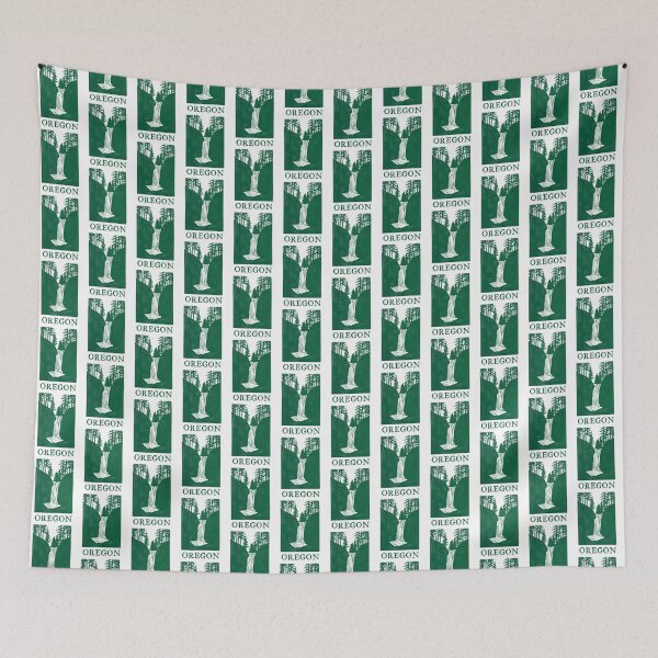 Item preview, Oregon Waterfall Forest Block Print designed and sold by tiigerdad.
