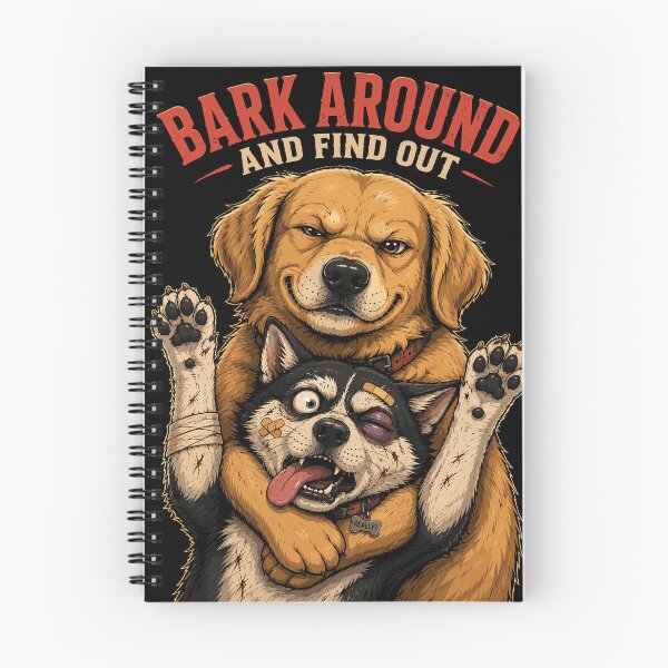 Item preview, Bark Around and Find Out - Funny Tough Dogs Vintage Retro Art designed and sold by arfindo-indra.