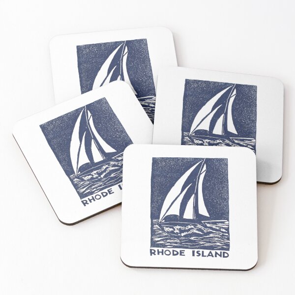 Item preview, Rhode Island Sailboat Block Print Art designed and sold by tiigerdad.