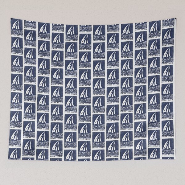 Item preview, Rhode Island Sailboat Block Print Art designed and sold by tiigerdad.