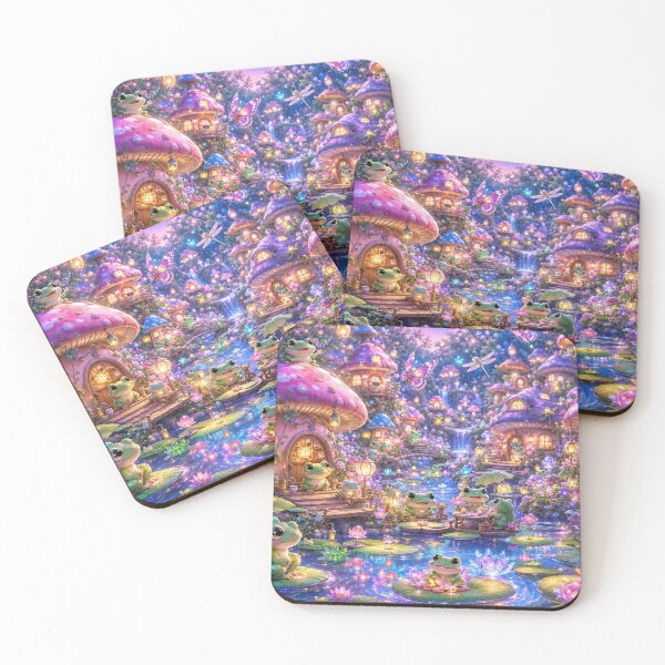Item preview, Frog Mushroom Village designed and sold by Gold&pixels.