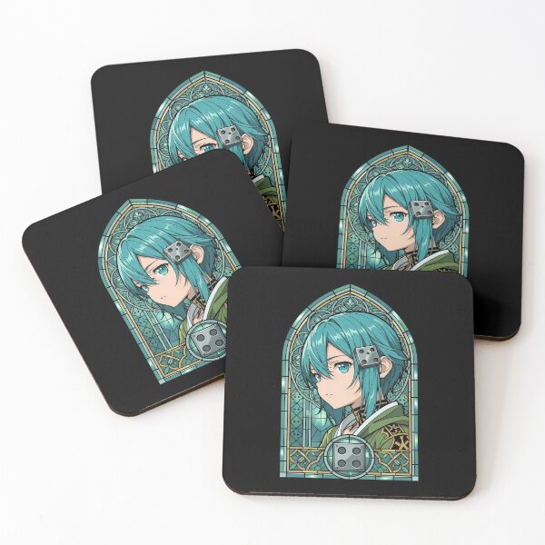 Item preview, Sinon Sword Art Online Teal Stained Glass Portrait designed and sold by mildaclairmo.