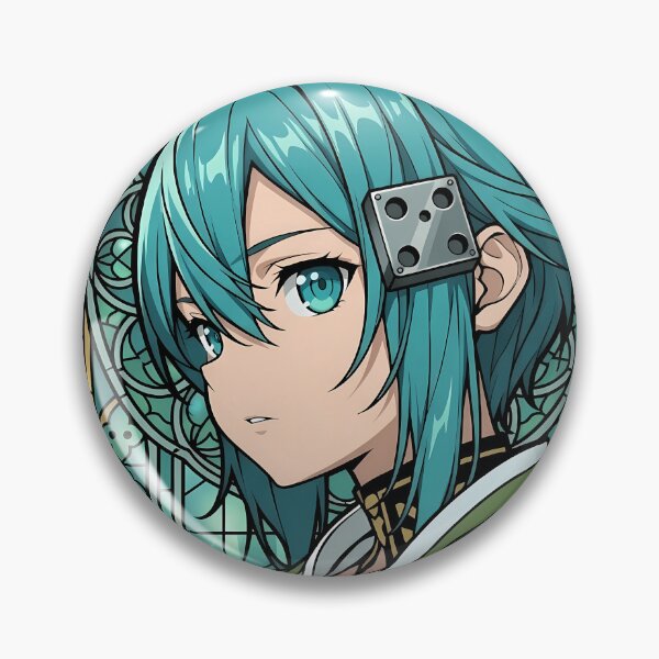 Item preview, Sinon Sword Art Online Teal Stained Glass Portrait designed and sold by mildaclairmo.
