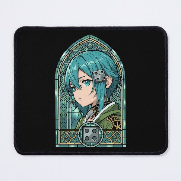 Item preview, Sinon Sword Art Online Teal Stained Glass Portrait designed and sold by mildaclairmo.