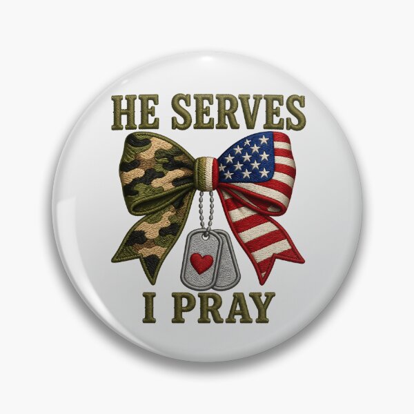 Item preview, He Serves I Pray Military Family Camo Design designed and sold by VectorJoy.
