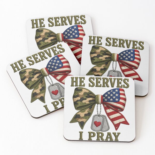 Item preview, He Serves I Pray Military Family Camo Design designed and sold by VectorJoy.