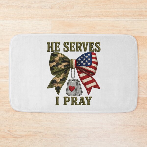 Item preview, He Serves I Pray Military Family Camo Design designed and sold by VectorJoy.