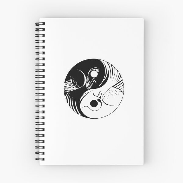 Item preview, raven and dove ying yang symbol designed and sold by nerdy-birdie.