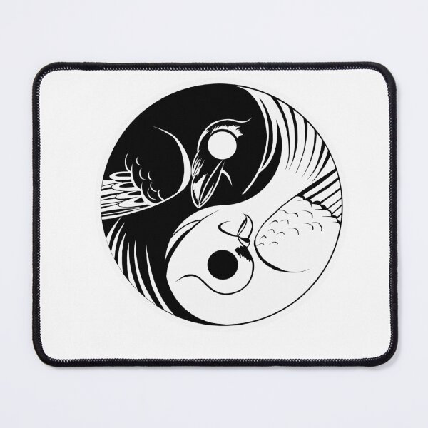 Item preview, raven and dove ying yang symbol designed and sold by nerdy-birdie.