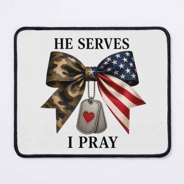 Item preview, He Serves I Pray Military Family Camo Design designed and sold by VectorJoy.