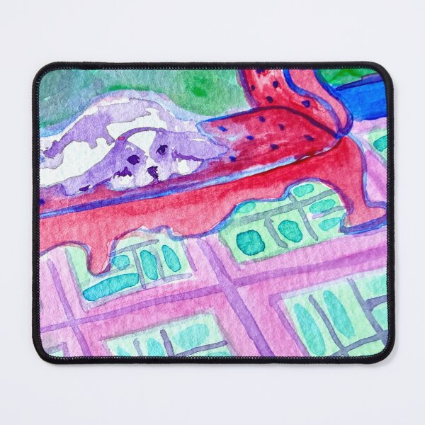Item preview, Detail of Purple Cavalier King Charles Spaniel Waiting in a Rainbow Room designed and sold by ArtwithaFriend.