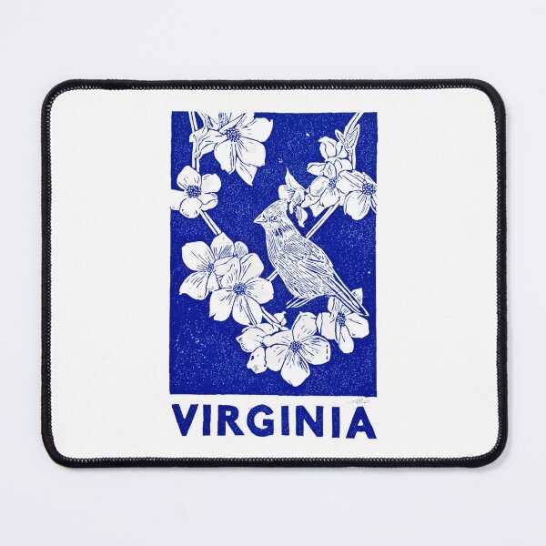 Item preview, Virginia Cardinal Dogwood Block Print designed and sold by tiigerdad.