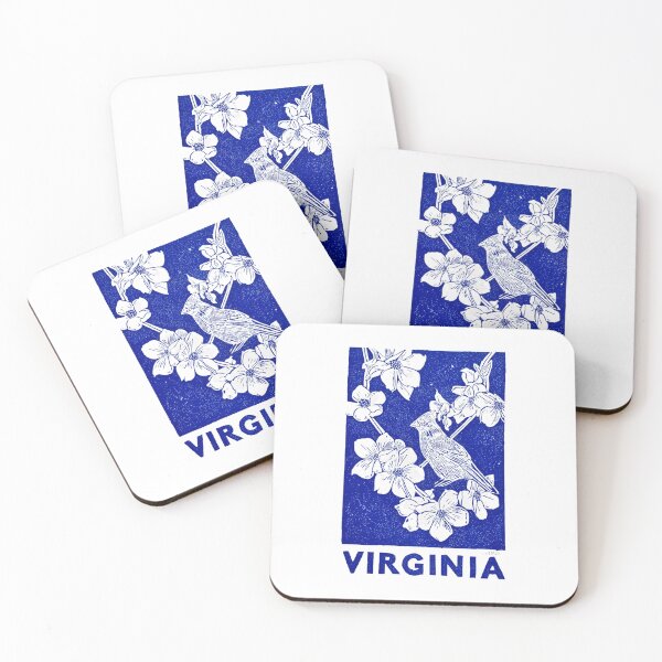 Item preview, Virginia Cardinal Dogwood Block Print designed and sold by tiigerdad.