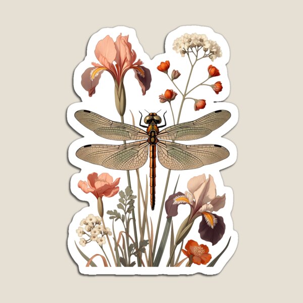 Item preview, Graphic Design - Dragonfly w Flowers designed and sold by CraftyDen.