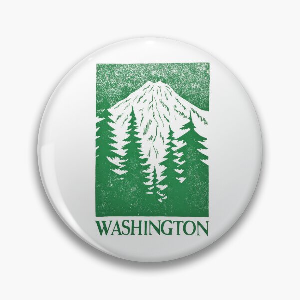 Item preview, Washington Mount Rainier Block Print designed and sold by tiigerdad.