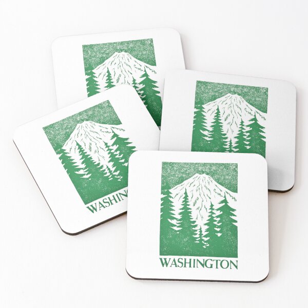 Item preview, Washington Mount Rainier Block Print designed and sold by tiigerdad.
