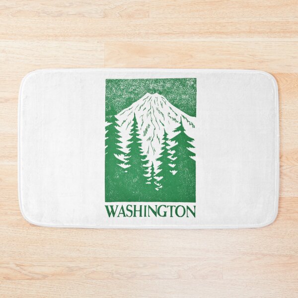 Item preview, Washington Mount Rainier Block Print designed and sold by tiigerdad.