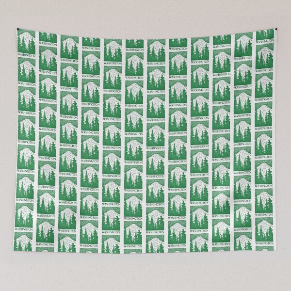 Item preview, Washington Mount Rainier Block Print designed and sold by tiigerdad.