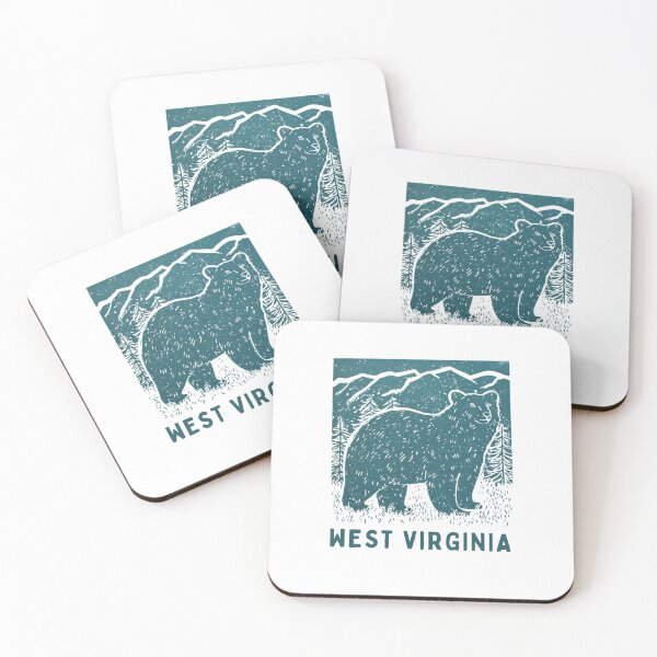 Item preview, West Virginia Black Bear Block Print designed and sold by tiigerdad.