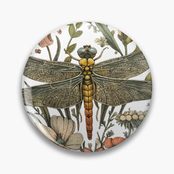 Item preview, Graphic Design - Dragonfly w Flowers designed and sold by CraftyDen.