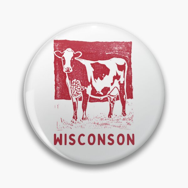 Item preview, Wisconsin Dairy Cow Block Print Art designed and sold by tiigerdad.