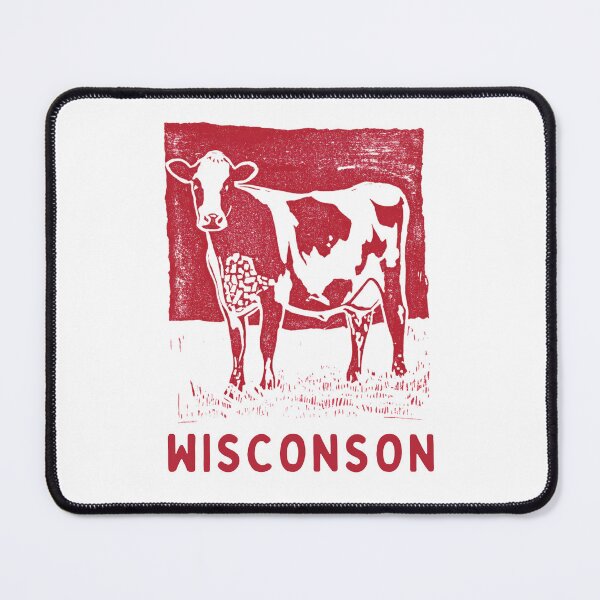 Item preview, Wisconsin Dairy Cow Block Print Art designed and sold by tiigerdad.