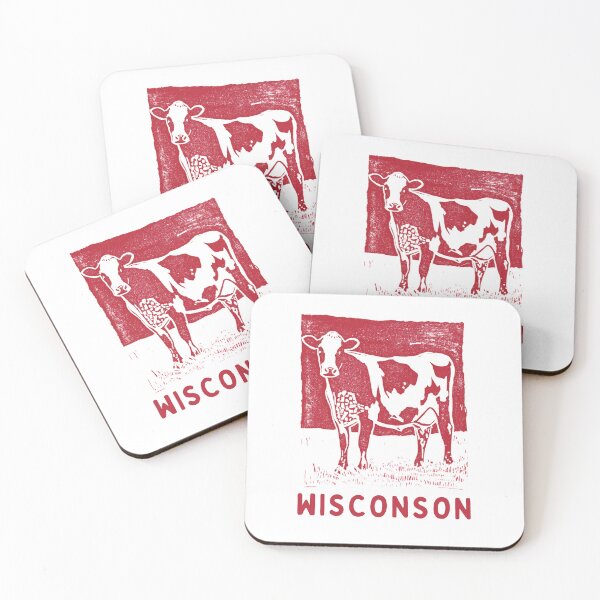 Item preview, Wisconsin Dairy Cow Block Print Art designed and sold by tiigerdad.