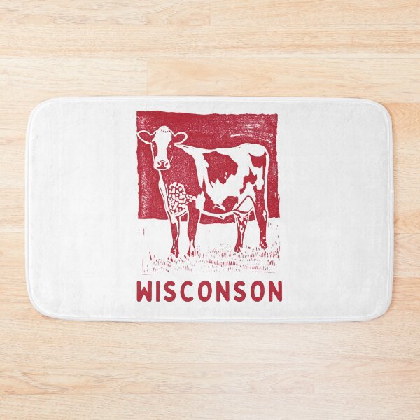 Item preview, Wisconsin Dairy Cow Block Print Art designed and sold by tiigerdad.