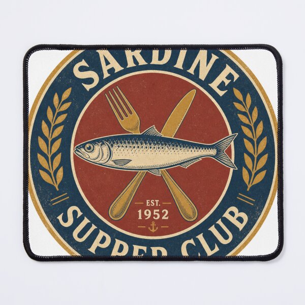 Item preview, Sardine Supper Club Retro Emblem designed and sold by BoosterShop.