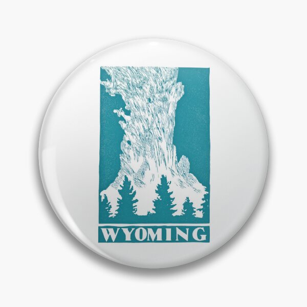 Item preview, Wyoming Old Faithful Geyser Block Print designed and sold by tiigerdad.