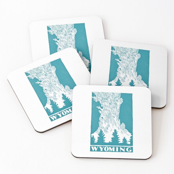 Item preview, Wyoming Old Faithful Geyser Block Print designed and sold by tiigerdad.