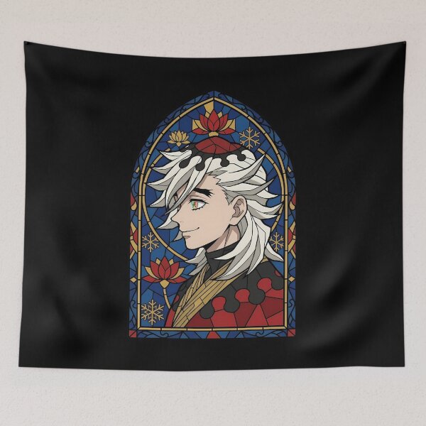Item preview, Douma Demon Slayer Blue Stained Glass Lotus Profile designed and sold by mildaclairmo.
