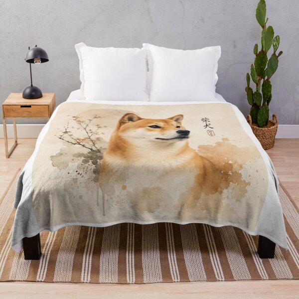 Artikelvorschau, Japanisches Shiba-Inu-Aquarellbild | Moderner beigefarbener Hunde-Print | Minimalistische japanische Dekoration | Shiba-Inu-Poster | Druckbare Haustiergrafik entworfen und verkauft von TimberTail8.