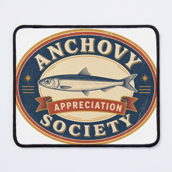 Item preview, Anchovy Appreciation Society Retro Emblem designed and sold by BoosterShop.