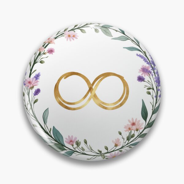 Item preview, Actually Autistic and Awesome Sticker – Gold Infinity Neurodiversity Pride Floral Art designed and sold by Flownow.