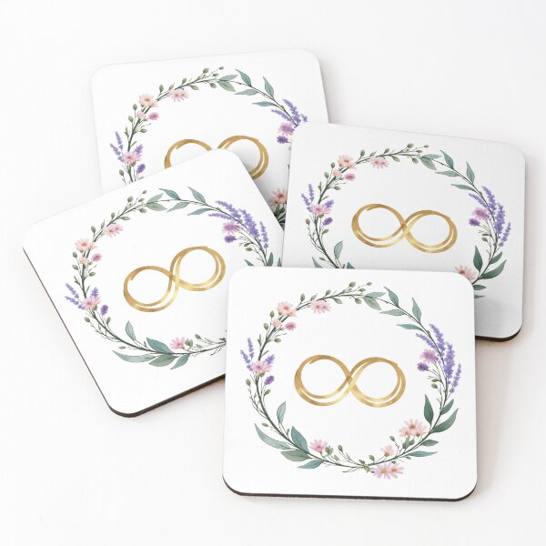 Item preview, Actually Autistic and Awesome Sticker – Gold Infinity Neurodiversity Pride Floral Art designed and sold by Flownow.