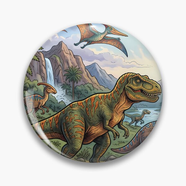 Item preview, Color Rex Dinosaur World Jurassic Landscape Art designed and sold by ART ATTACK ZONE.