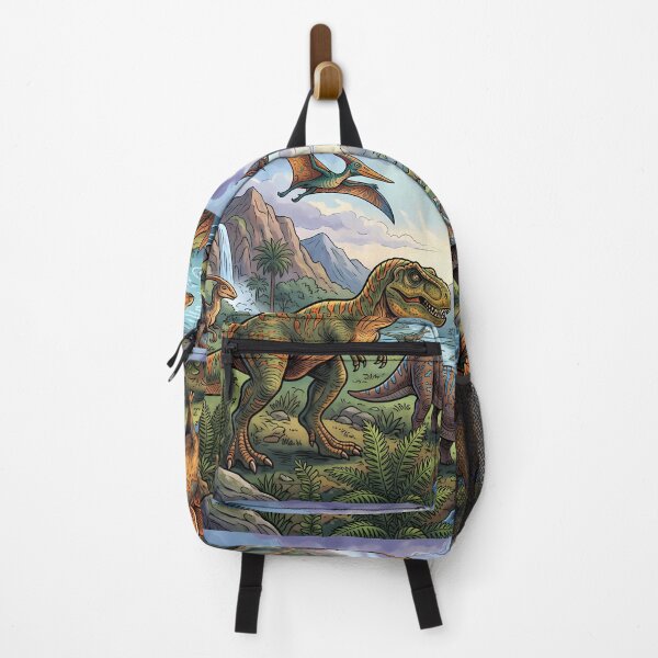 Item preview, Color Rex Dinosaur World Jurassic Landscape Art designed and sold by ART ATTACK ZONE.