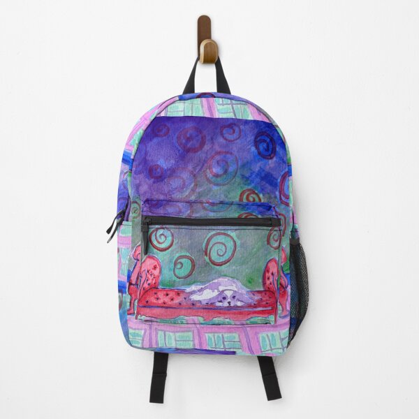 Item preview, Purple Cavalier King Charles Spaniel In a Rainbow Room designed and sold by ArtwithaFriend.
