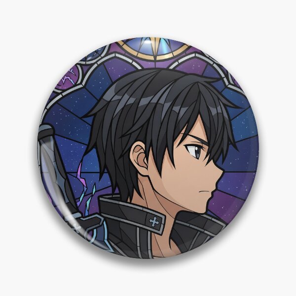 Item preview, Kirito Sword Art Online Night Sky Stained Glass Portrait designed and sold by mildaclairmo.