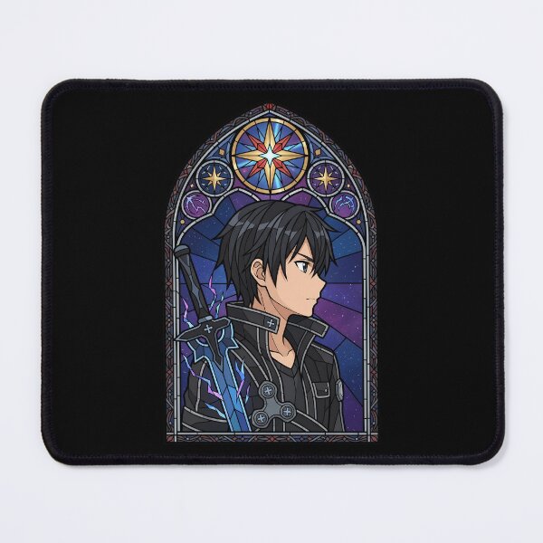Item preview, Kirito Sword Art Online Night Sky Stained Glass Portrait designed and sold by mildaclairmo.