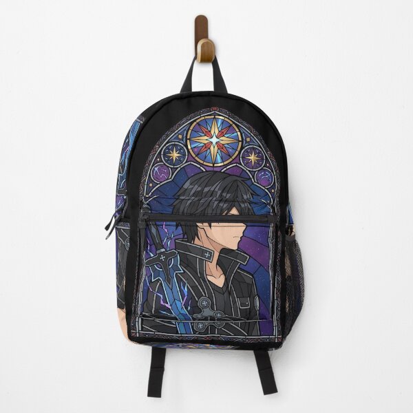 Item preview, Kirito Sword Art Online Night Sky Stained Glass Portrait designed and sold by mildaclairmo.