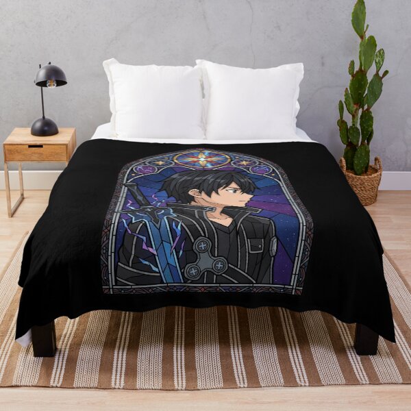 Item preview, Kirito Sword Art Online Night Sky Stained Glass Portrait designed and sold by mildaclairmo.