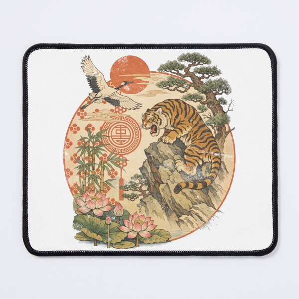 Item preview, Vintage Chinese Tiger Traditional Art designed and sold by Nacho Average Designs.