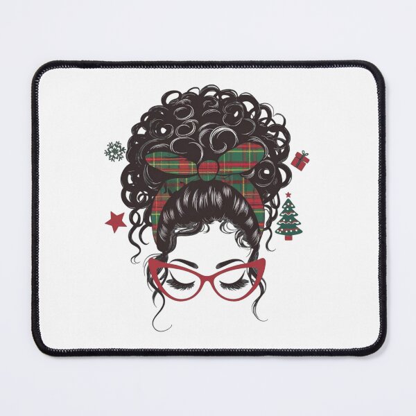 Item preview, Christmas Messy Bun With Plaid Green Red Banana designed and sold by dreamkaistudios.